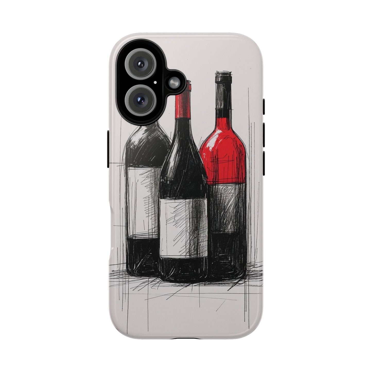 Wine Lover's Phone Case, Tough Phone Cover, Artistic Wine Design, Gift for Wine Enthusiasts, Customizable Case, Unique Wine Art