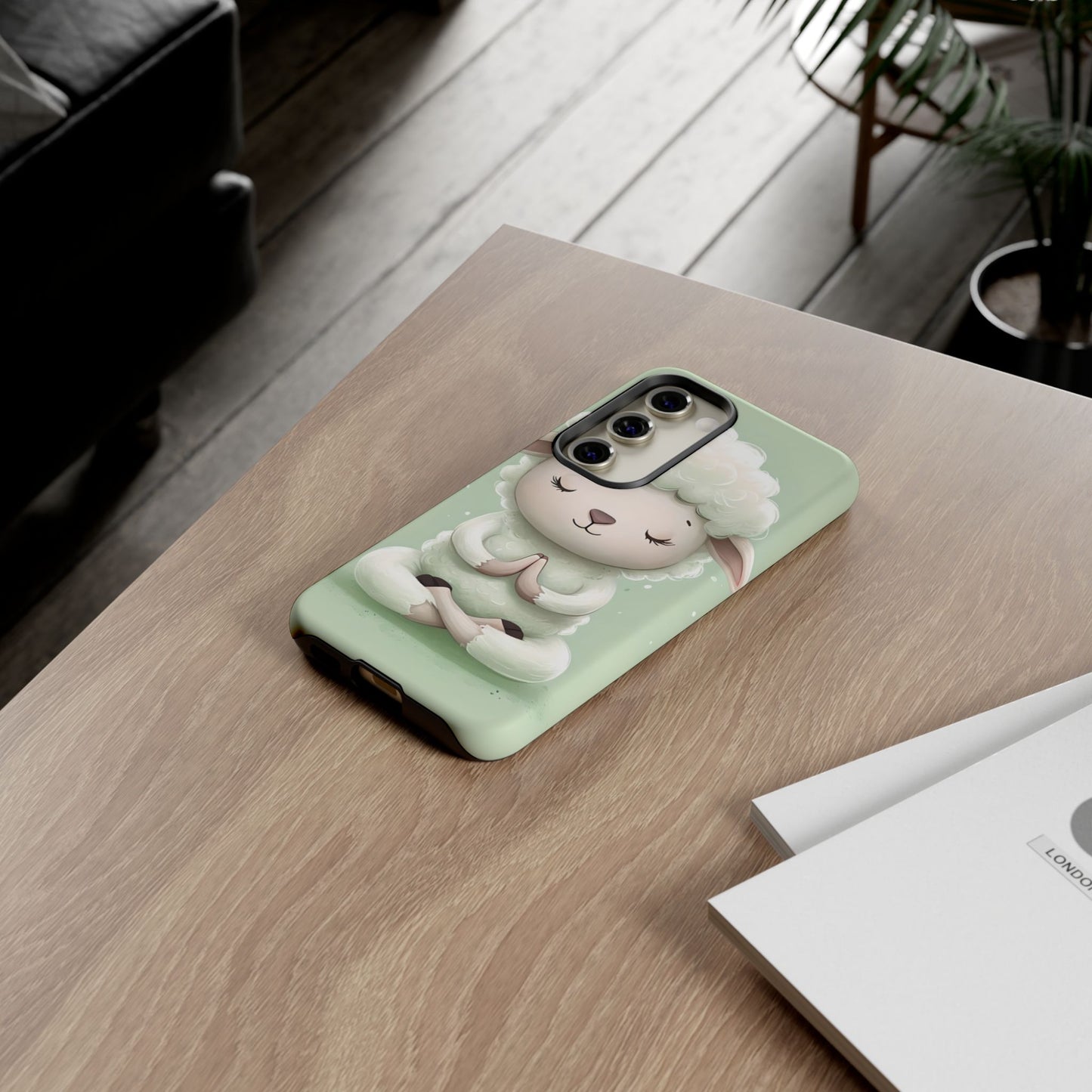 Meditating Lamb Phone Case — Cute Pastel Protective iPhone Cover