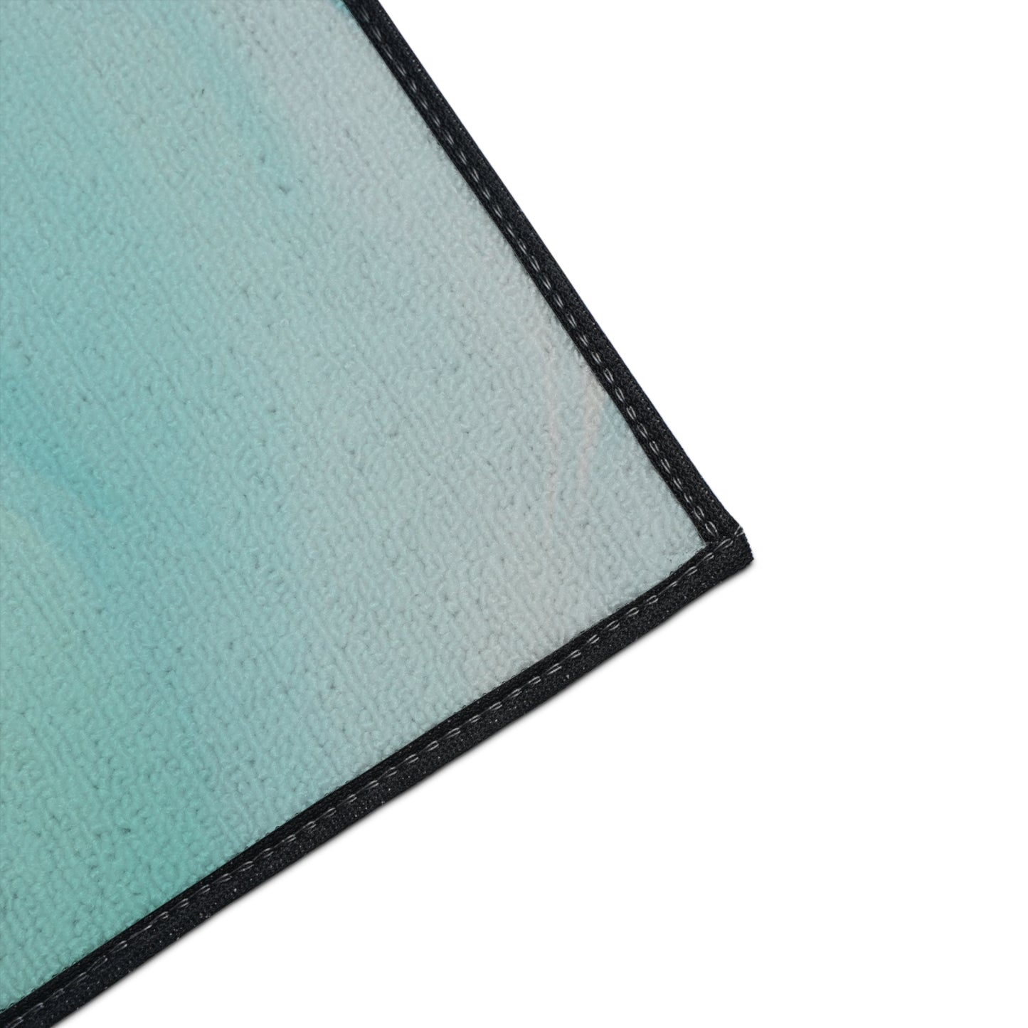 Heavy Duty Floor Mat — Teal Ocean Abstract Slip-Resistant Entry Rug