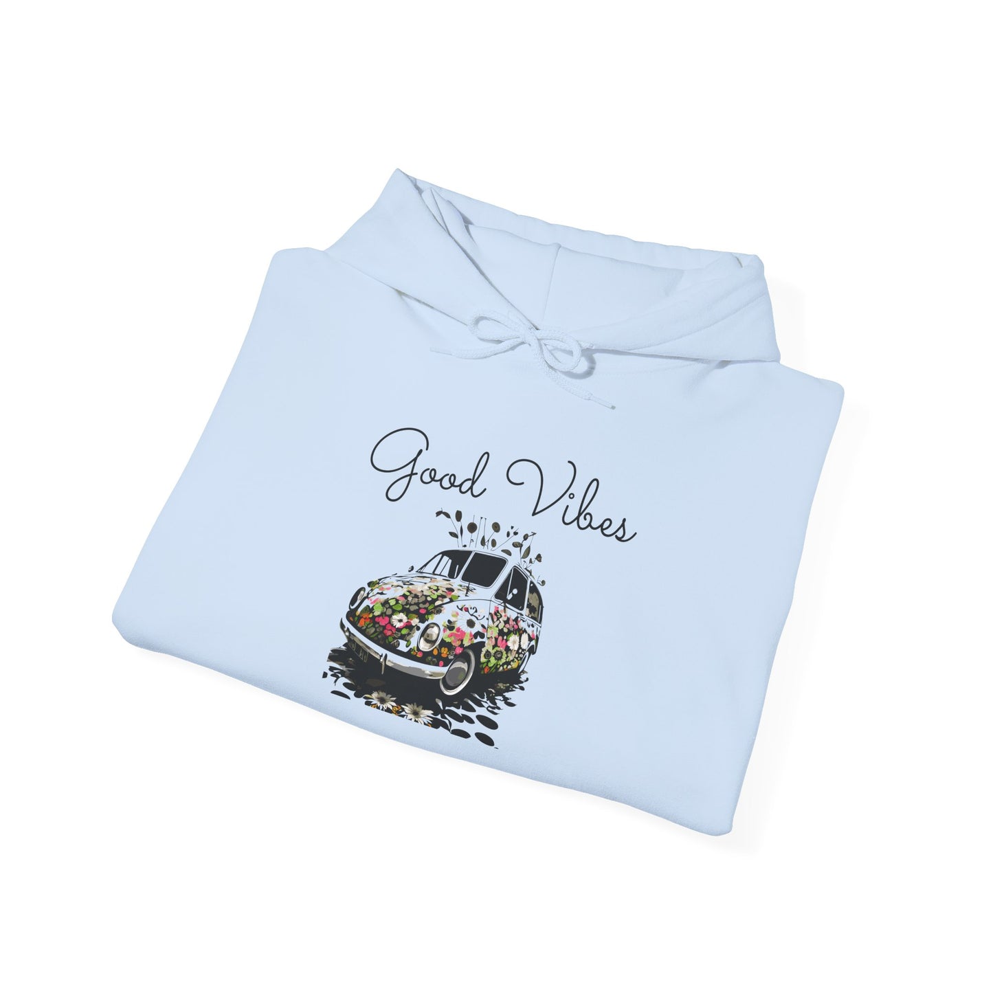 Good Vibes Hooded Sweatshirt - Unisex Heavy Blend, Cozy Gift for Friends, Casual Wear, Summer Outings, Beach Days, Chill Vibes