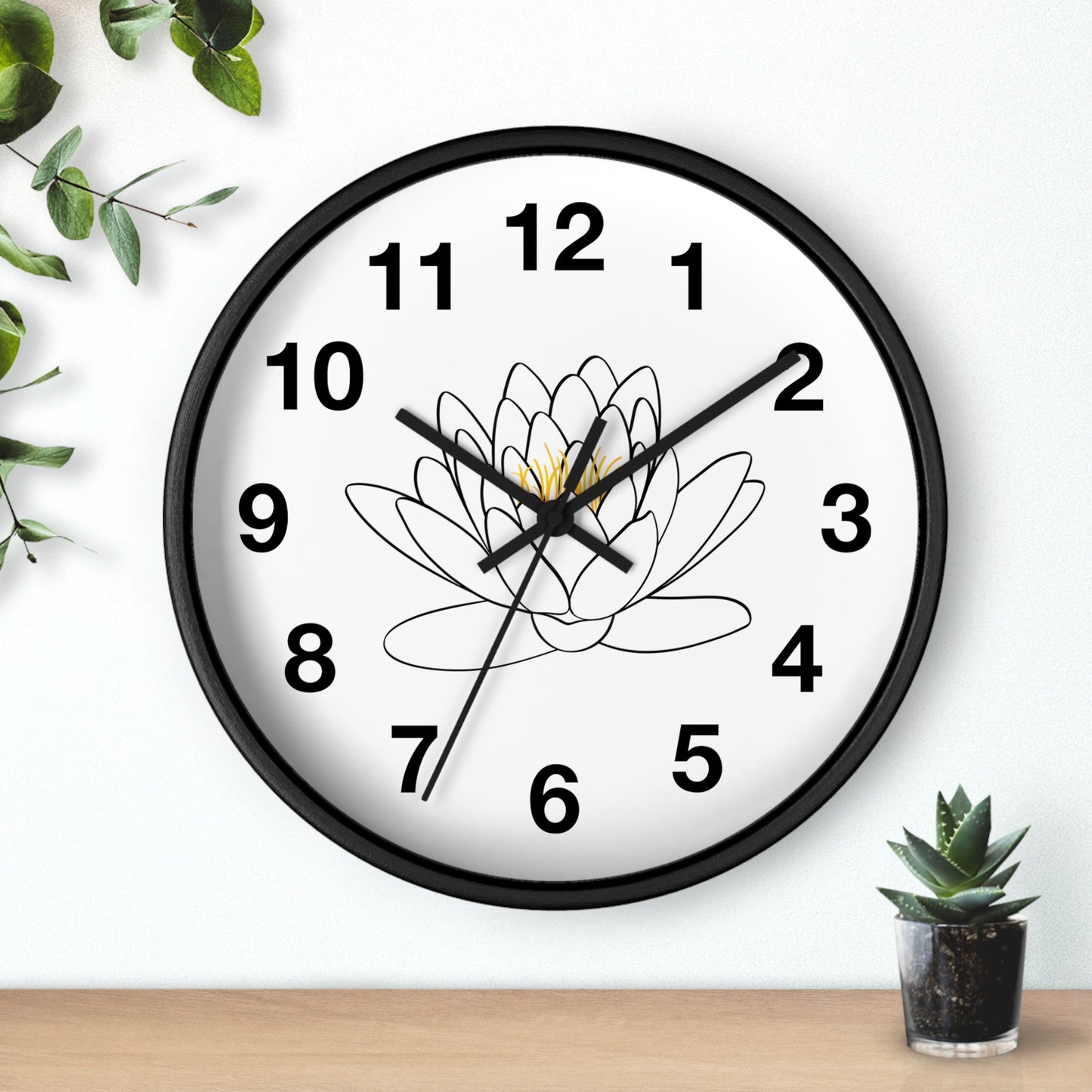 Lotus Flower Wall Clock, Boho Home Decor, Meditation Gift, Office Timepiece, Unique Wall Art, Zen Decor
