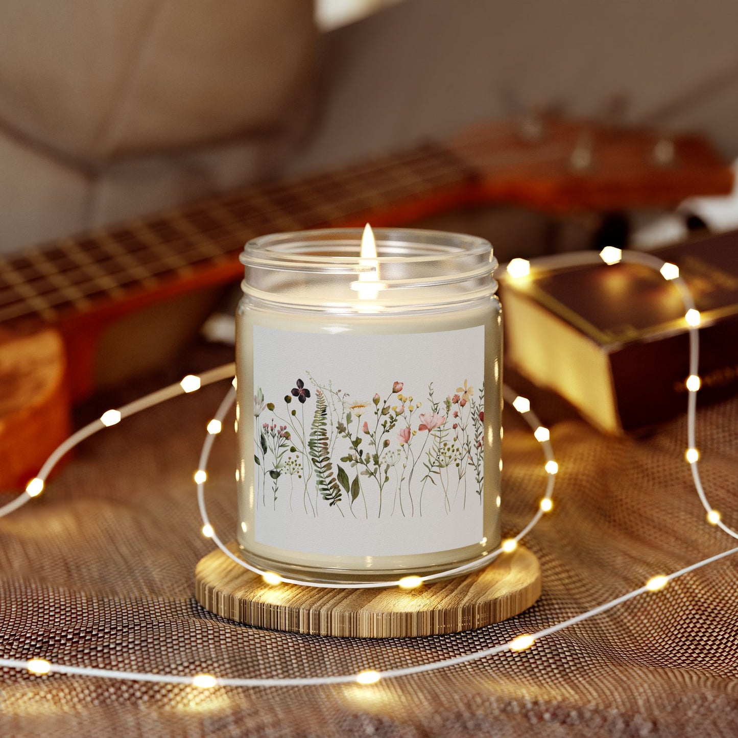 Scented Candles, Coconut Apricot Wax (4oz, 9oz) Wildflowers