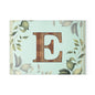 Glass Cutting Board — Monogram 'E' Floral Leaf Kitchen Decor