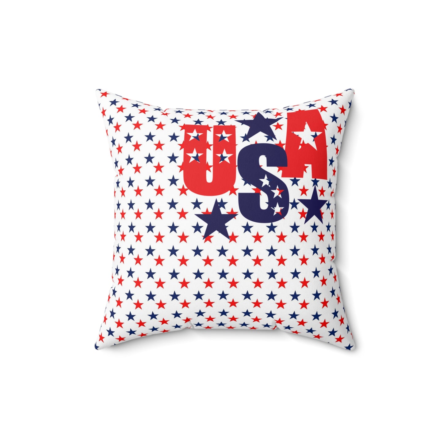 Patriotic USA Star Square Pillow, Throw Cushion, Home Decor, Independence Day Gift, Americana Style, USA Flag Decor