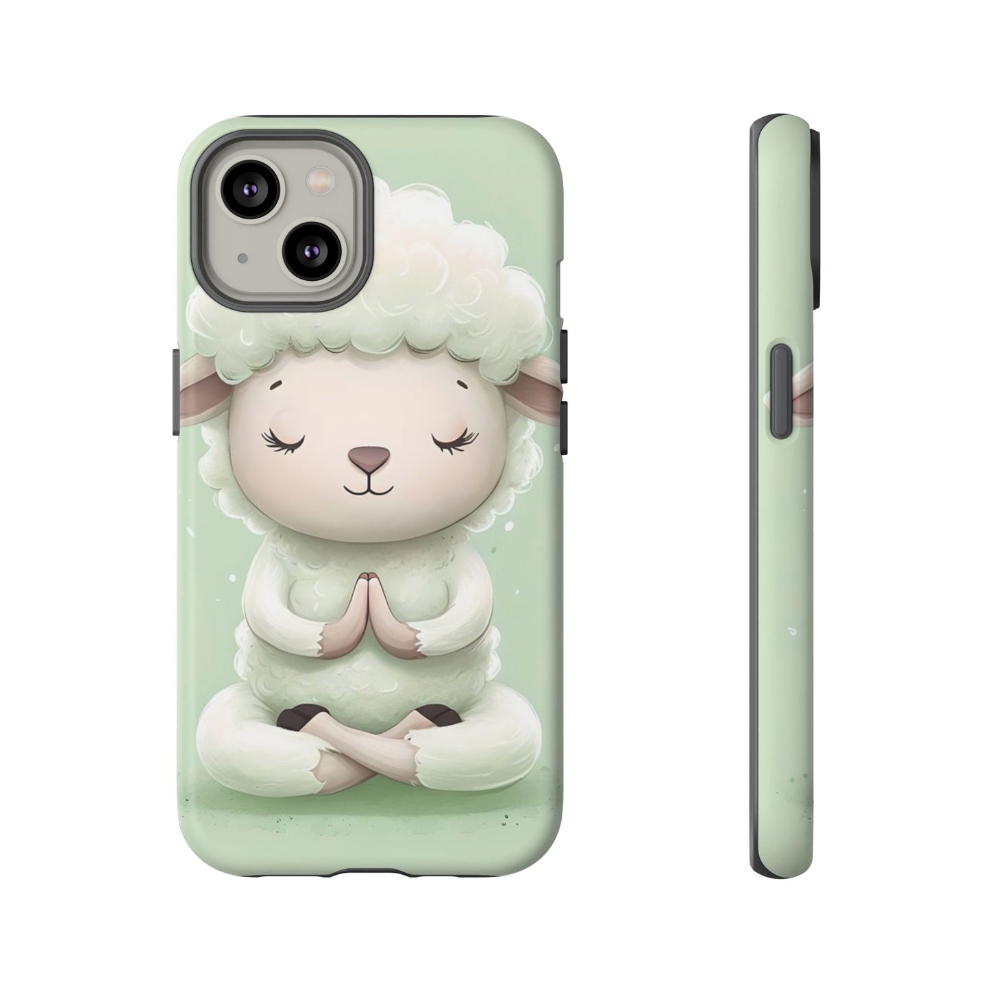 Meditating Lamb Phone Case — Cute Pastel Protective iPhone Cover