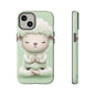 Meditating Lamb Phone Case — Cute Pastel Protective iPhone Cover