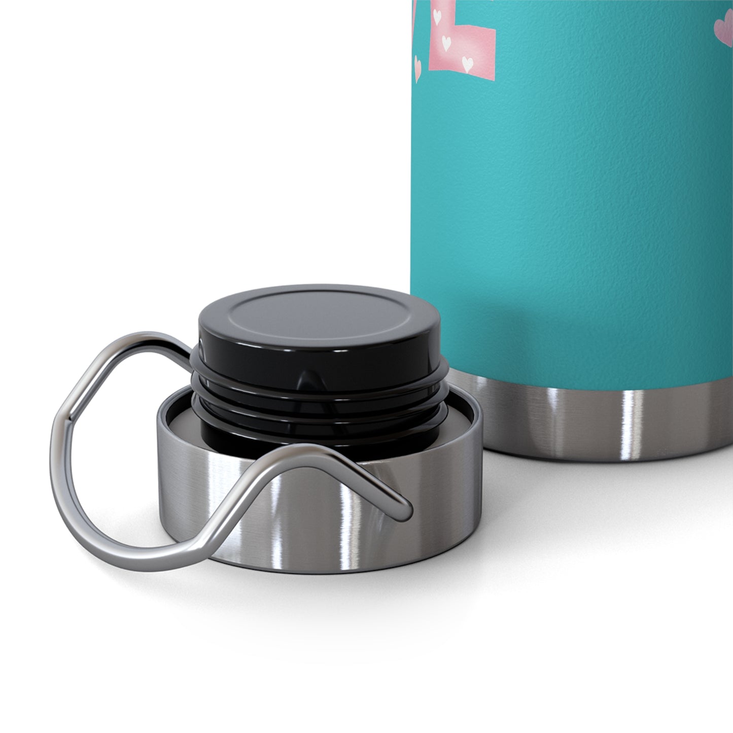 22oz Insulated Bottle — Red 'LOVE' Floral Valentine Water Bottle