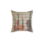 Violin Sheet Music Decorative Pillow — Rustic Orchestra Instrument Throw Pillow