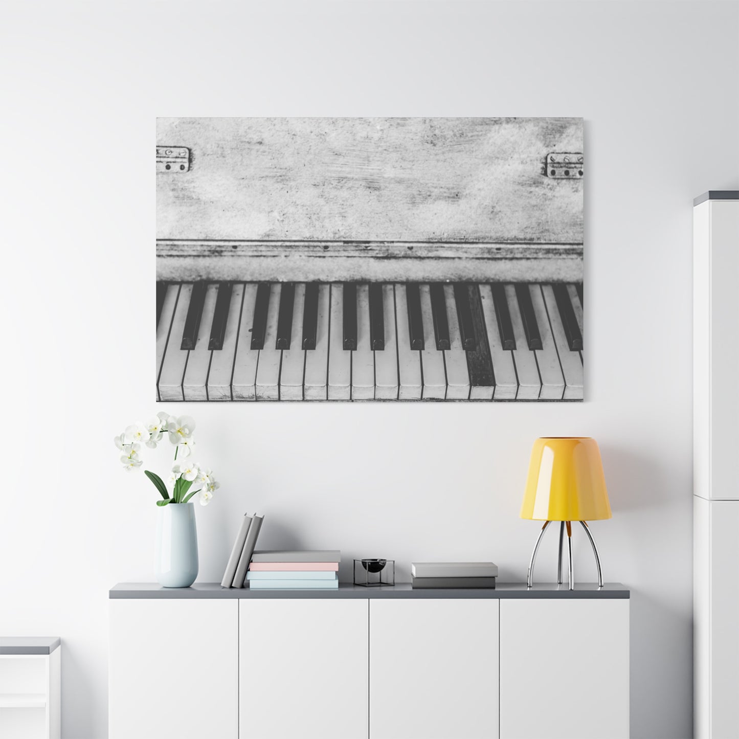 Vintage Piano Keys Matte Canvas Print