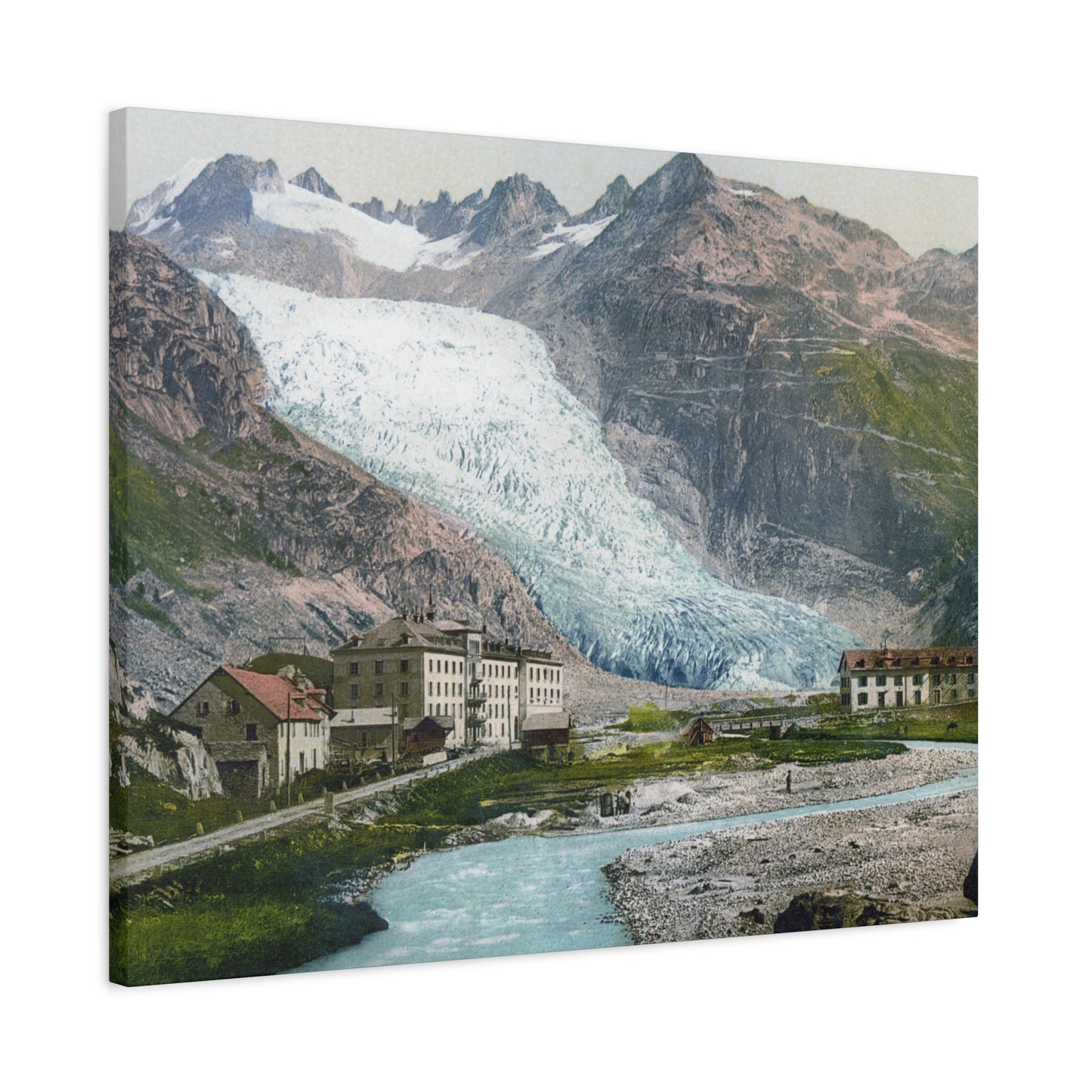 Glacier Village Matte Canvas Print