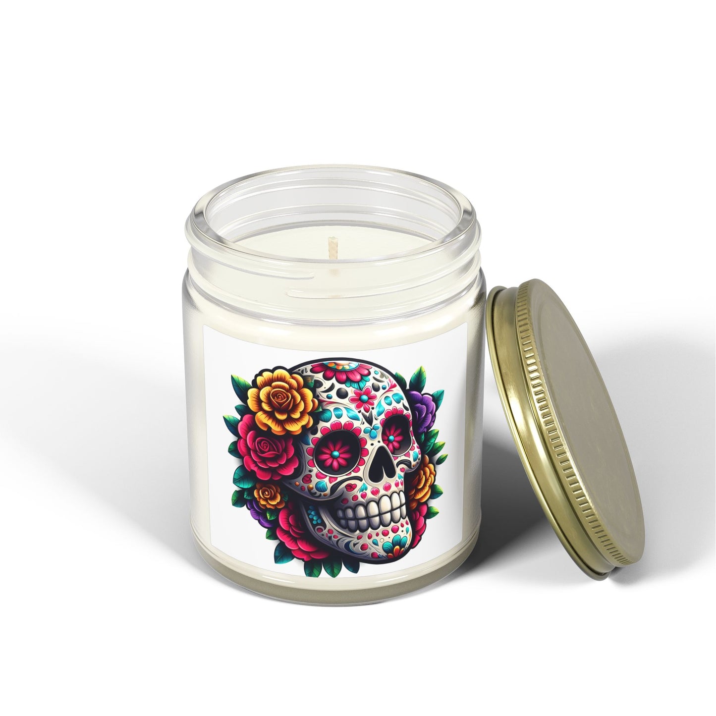 Day of the Dead Coconut Apricot Scented Candle (4oz & 9oz)
