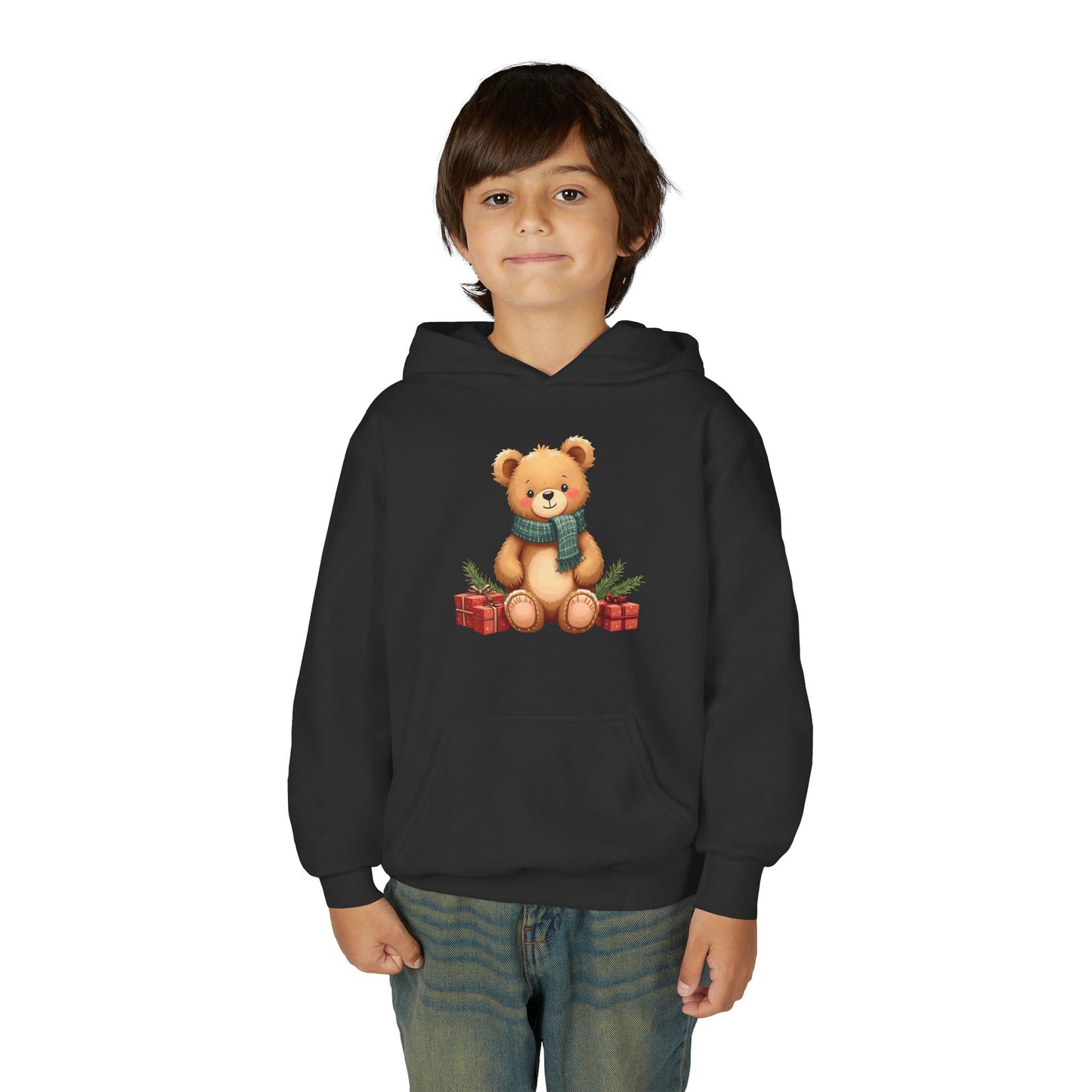 Kids Holiday Teddy Bear Hoodie – Cute Christmas Gift Sweatshirt
