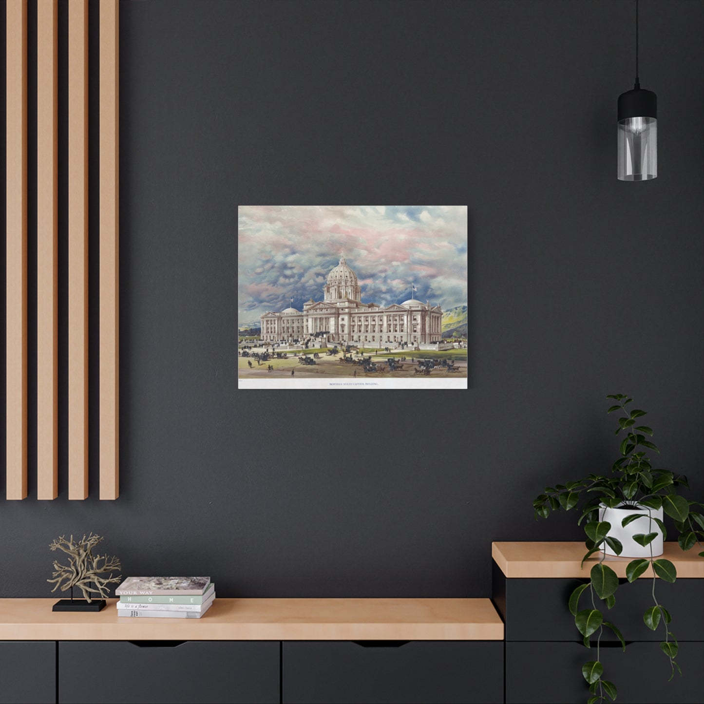 San Francisco City Hall Vintage Art Matte Canvas Print — Stretched 1.25"