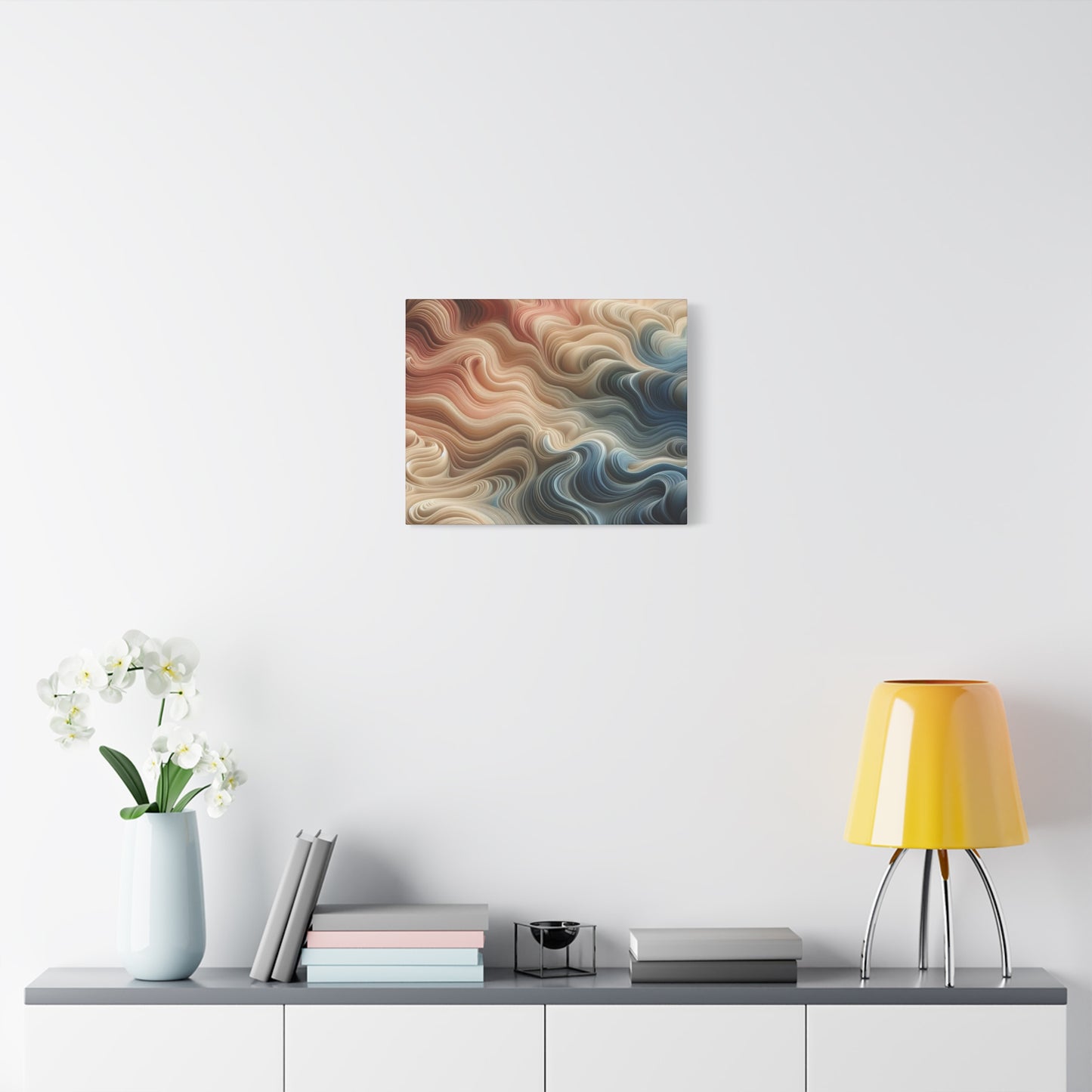 Abstract Swirl Matte Canvas Wall Art — Fluid Earth Tones, Stretched 1.25"