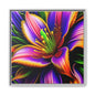 Vibrant Neon Floral Matte Canvas Print — Framed Wall Art