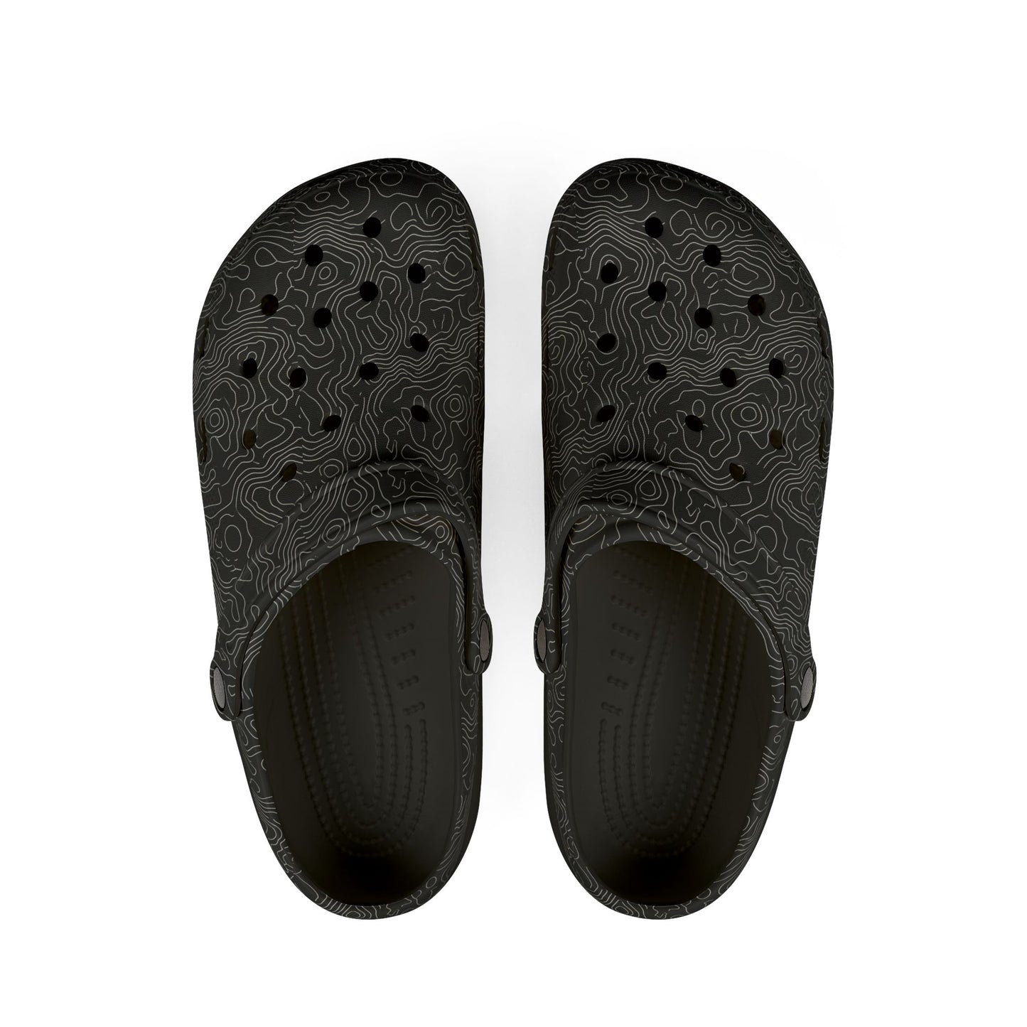 EVA Foam Clogs — Lightweight Black Swirl Slip‑On Shoes
