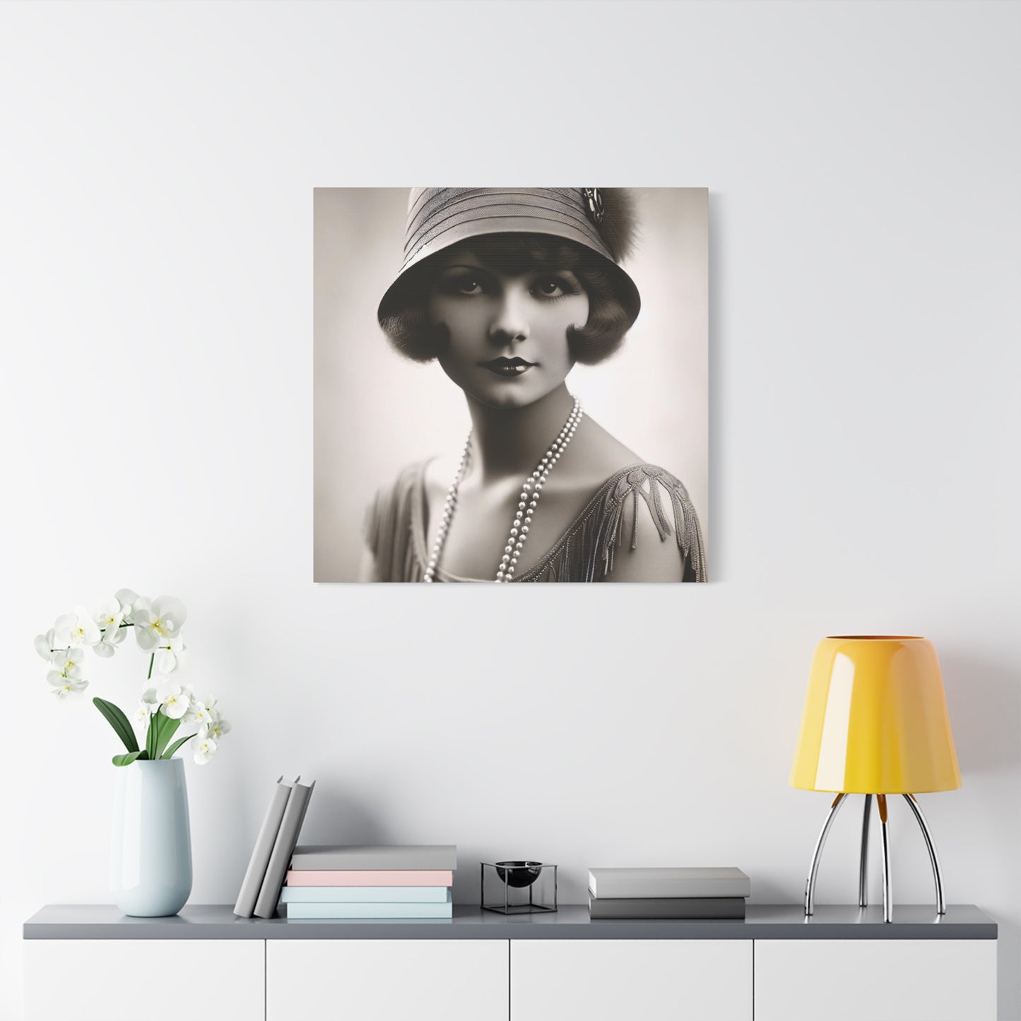 Vintage 1920s Flapper Portrait Canvas