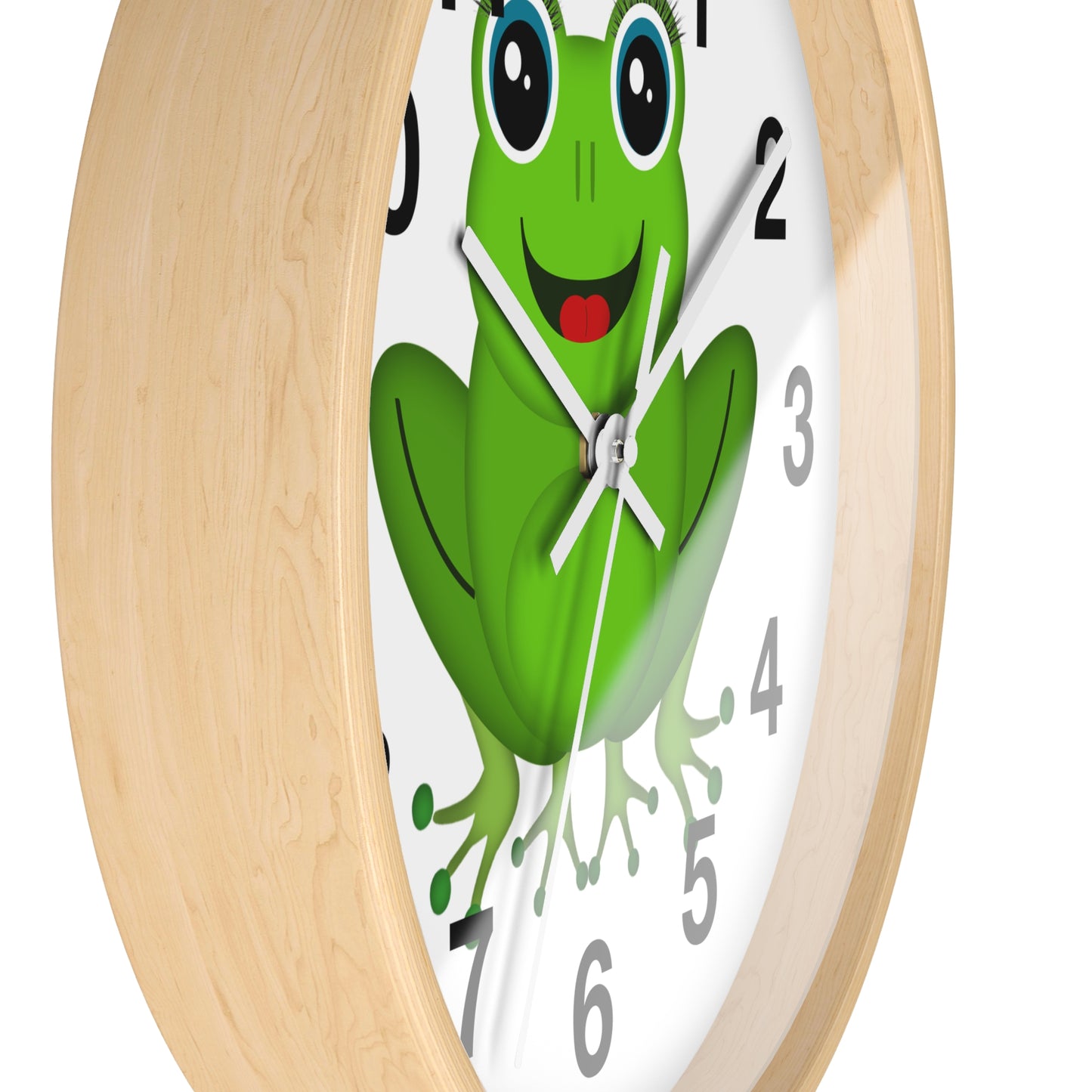 Frog Wall Clock - Whimsical Green Frog Design