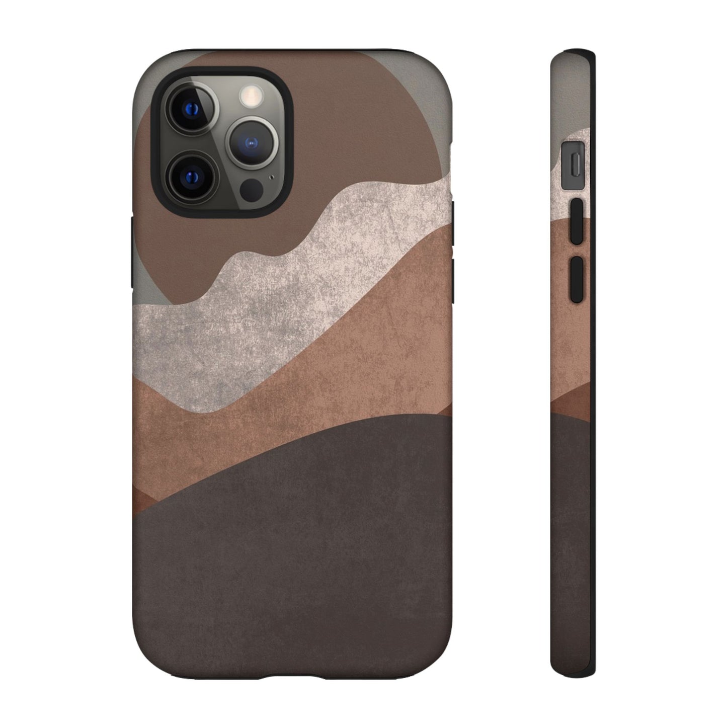 Abstract Earthtone Phone Case — Brown Layered Rugged Tough Case