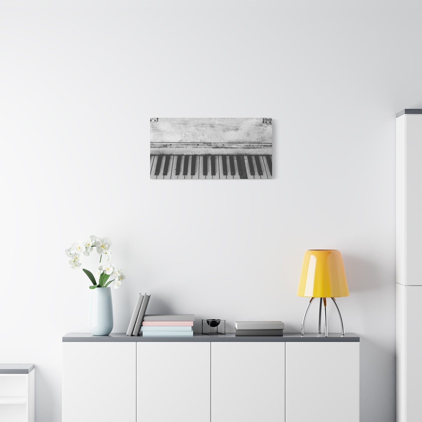 Vintage Piano Keys Matte Canvas Print