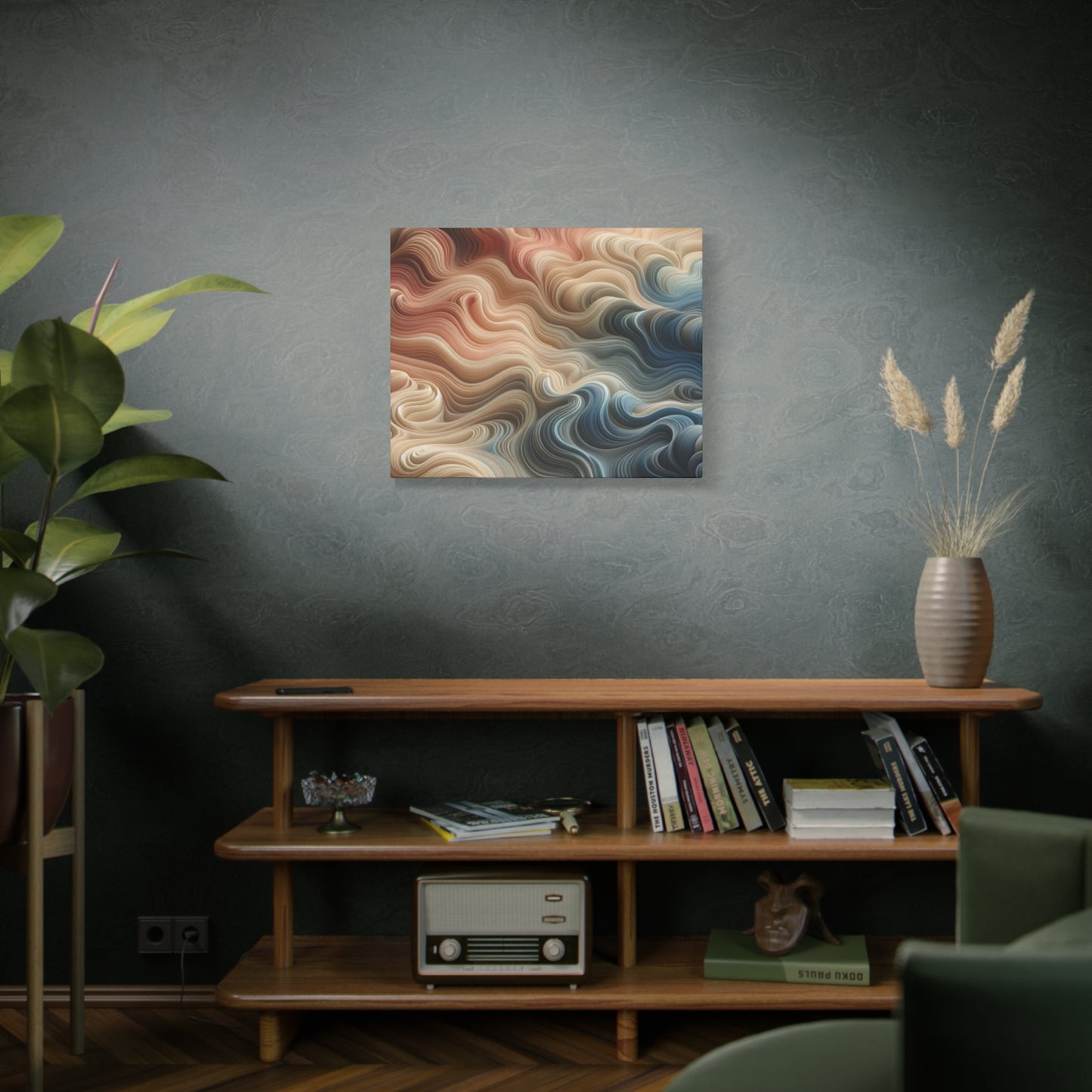 Abstract Swirl Matte Canvas Wall Art — Fluid Earth Tones, Stretched 1.25"
