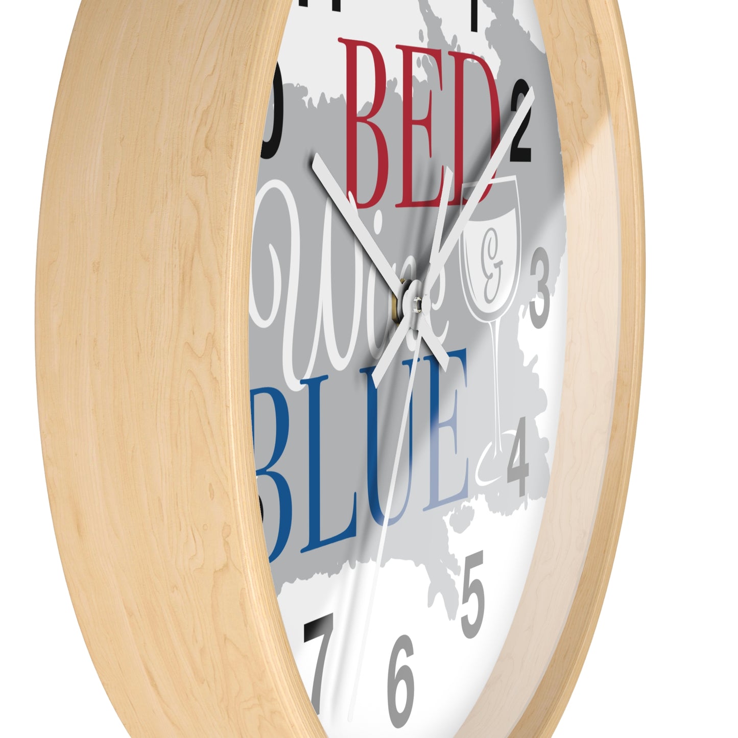 Patriotic Wall Clock - "Bed, White, and Blue" - Home Decor