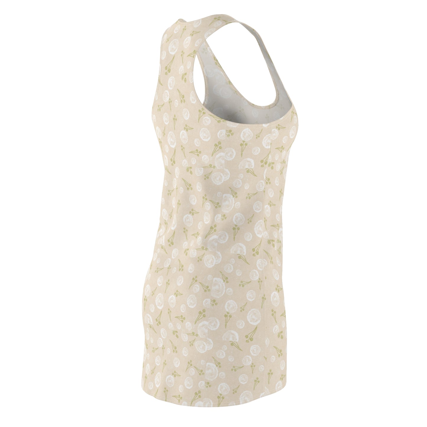 Floral Summer Racerback Dress, Casual Wear, Beach Day Outfit, Vacation Dress, Women’s Day Gift, Soft and Breezy Dress