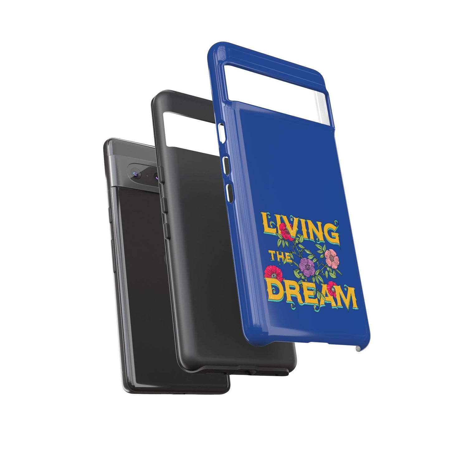 Living the Dream Phone Case, Floral Phone Cover, Tough Phone Case, Inspirational Gift, Boho Style Accessory, Dreamer Case