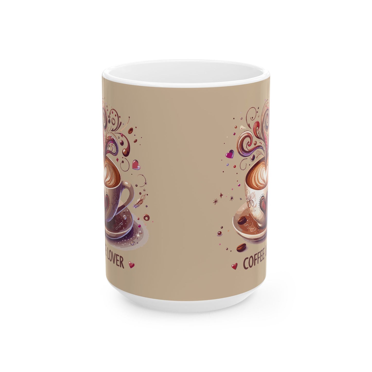 Coffee Lover Ceramic Mug — Cute Whimsical Coffee Art (11oz & 15oz)