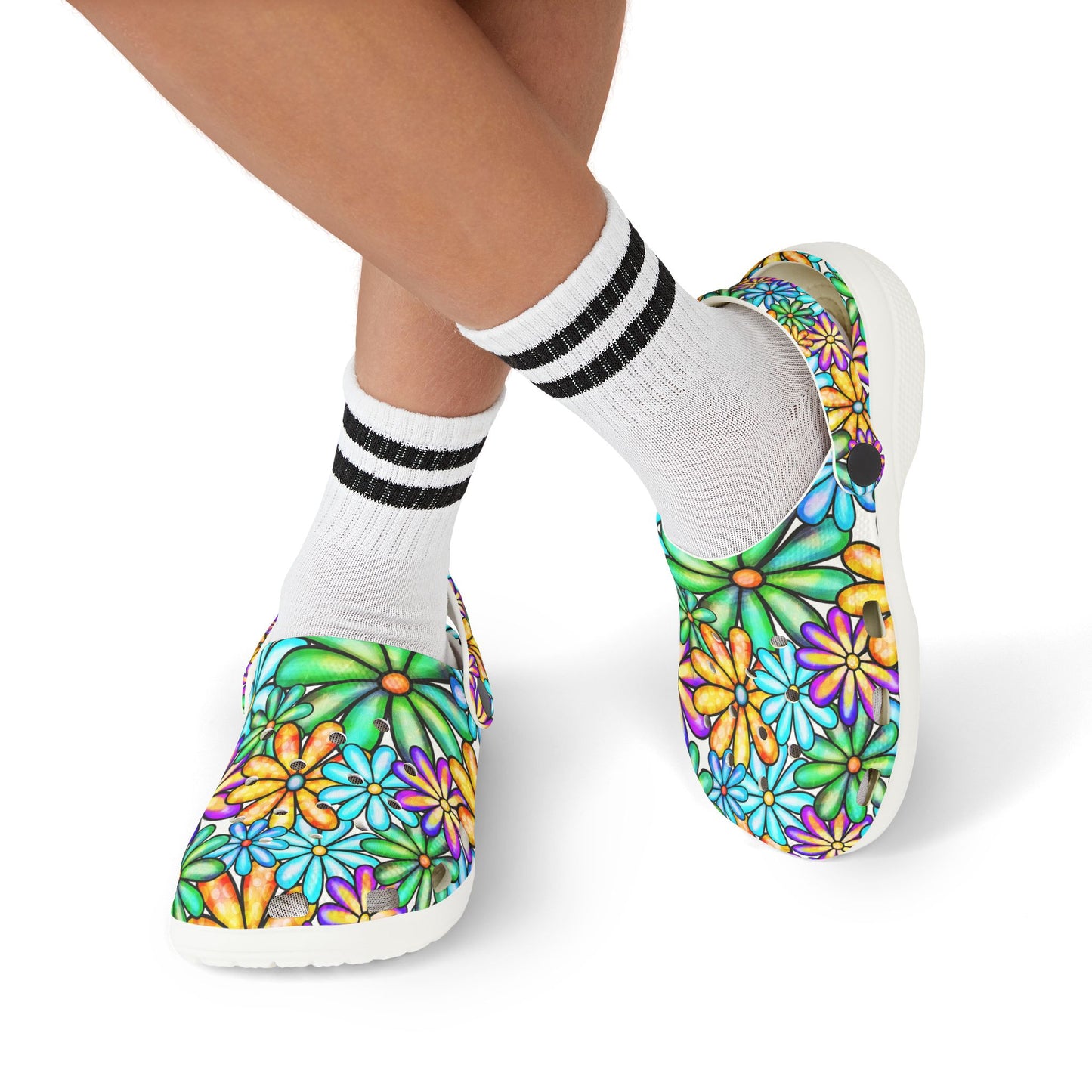 Colorful Floral Kid's EVA Foam Clogs