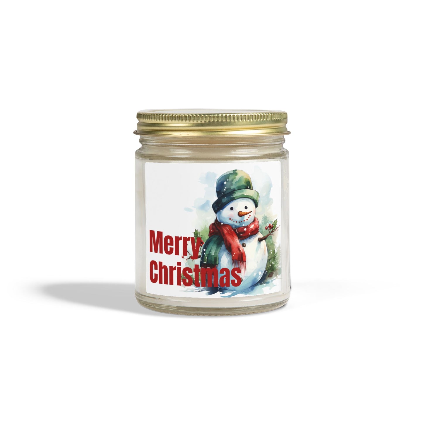Christmas Snowman Scented Candle — Coconut Apricot Wax (4oz & 9oz)