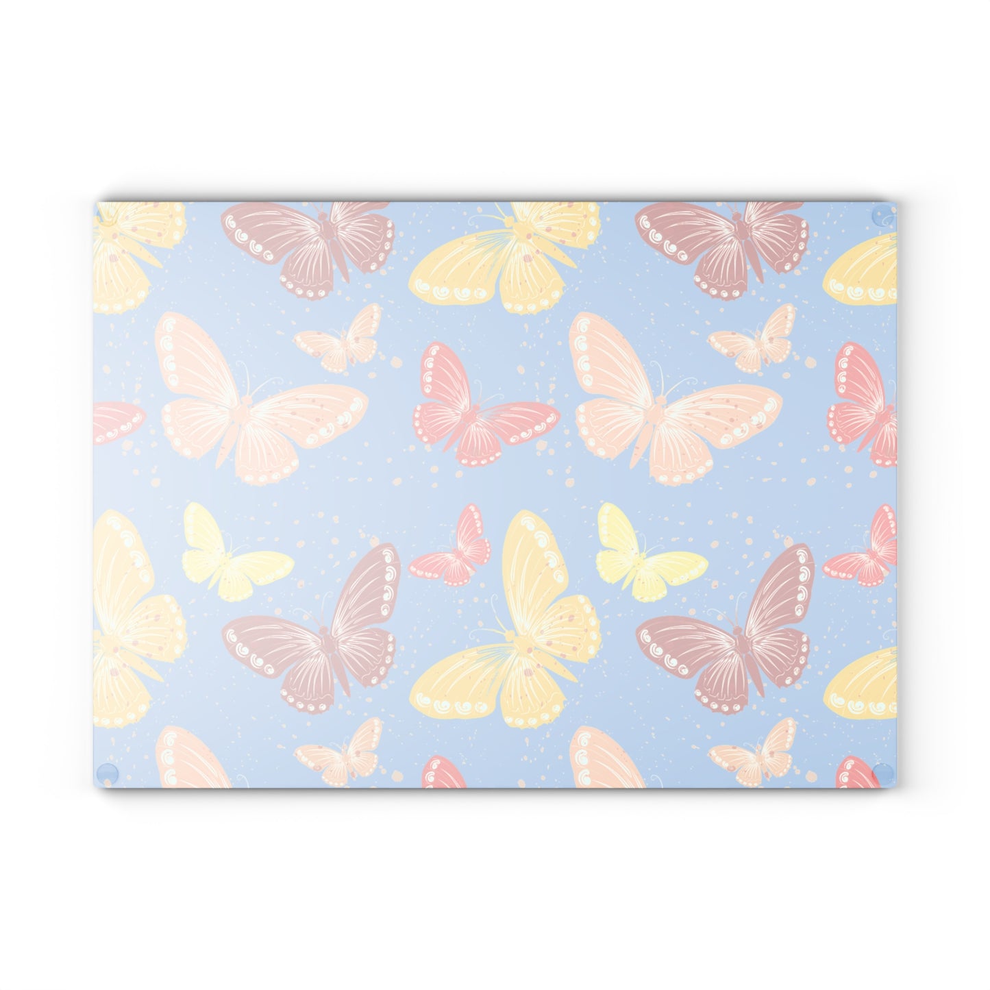 Butterfly Pattern Glass Cutting Board for Kitchen Decor
