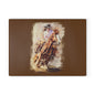 Rustic Horseback Riding Glass Cutting Board
