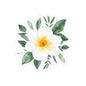 White Gardenia Floral Sticker — Watercolor Kiss-Cut Laptop Decal