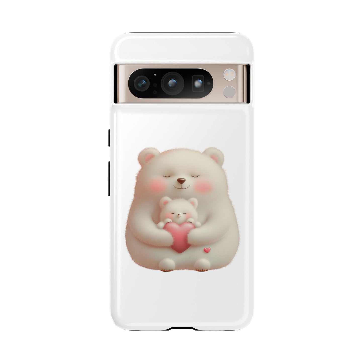 Cute Bear Phone Case, Tough Cases, Animal Lover Gift, Kids Accessories, Mother’s Day, Heartwarming Design