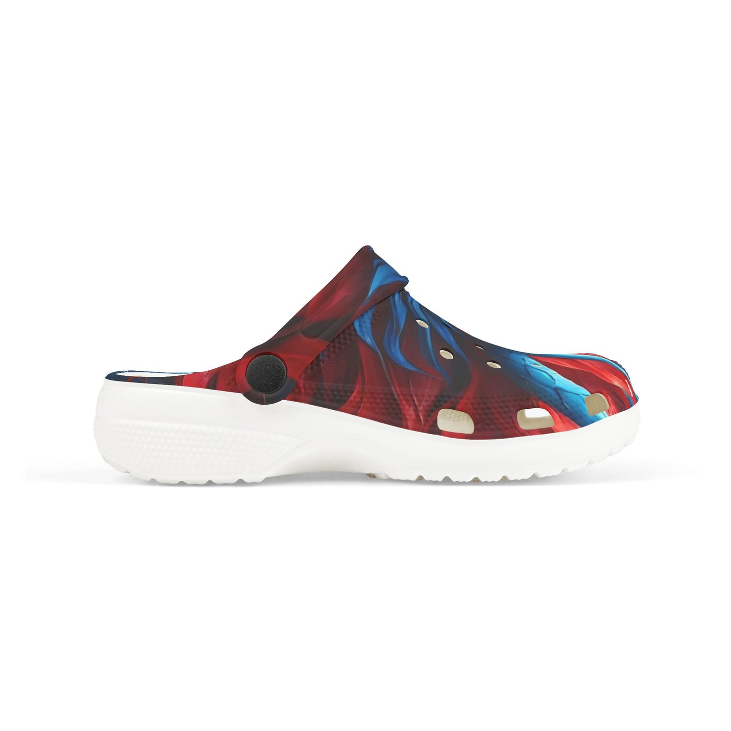 Kids Foam Clogs — Red & Blue Swirl All-Over Print