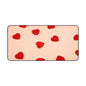 Desk Mat - Scattered Red Hearts Valentine Mouse Pad for Romantic Gift