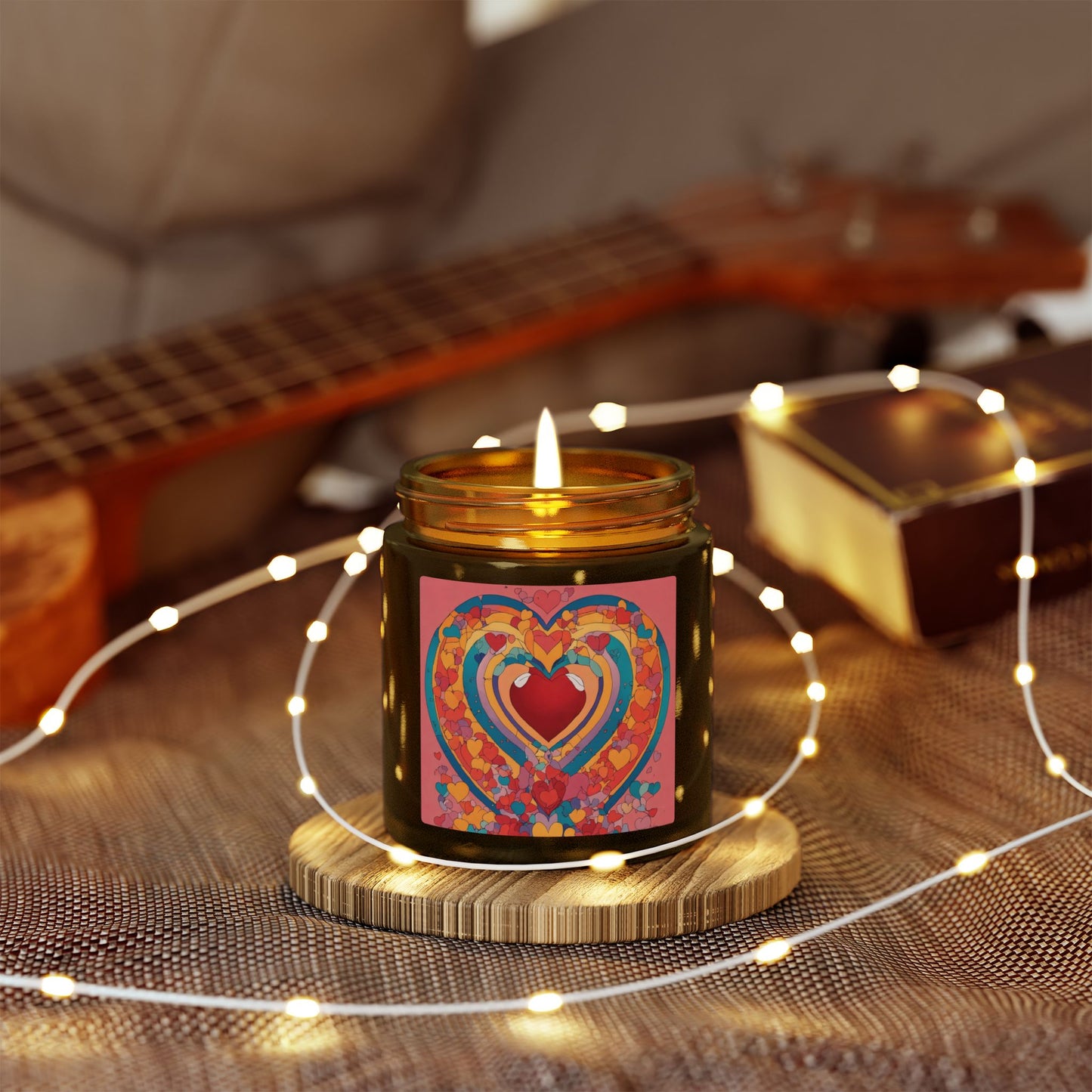 Heart Art Scented Candle – Coconut Apricot Wax (4oz & 9oz)