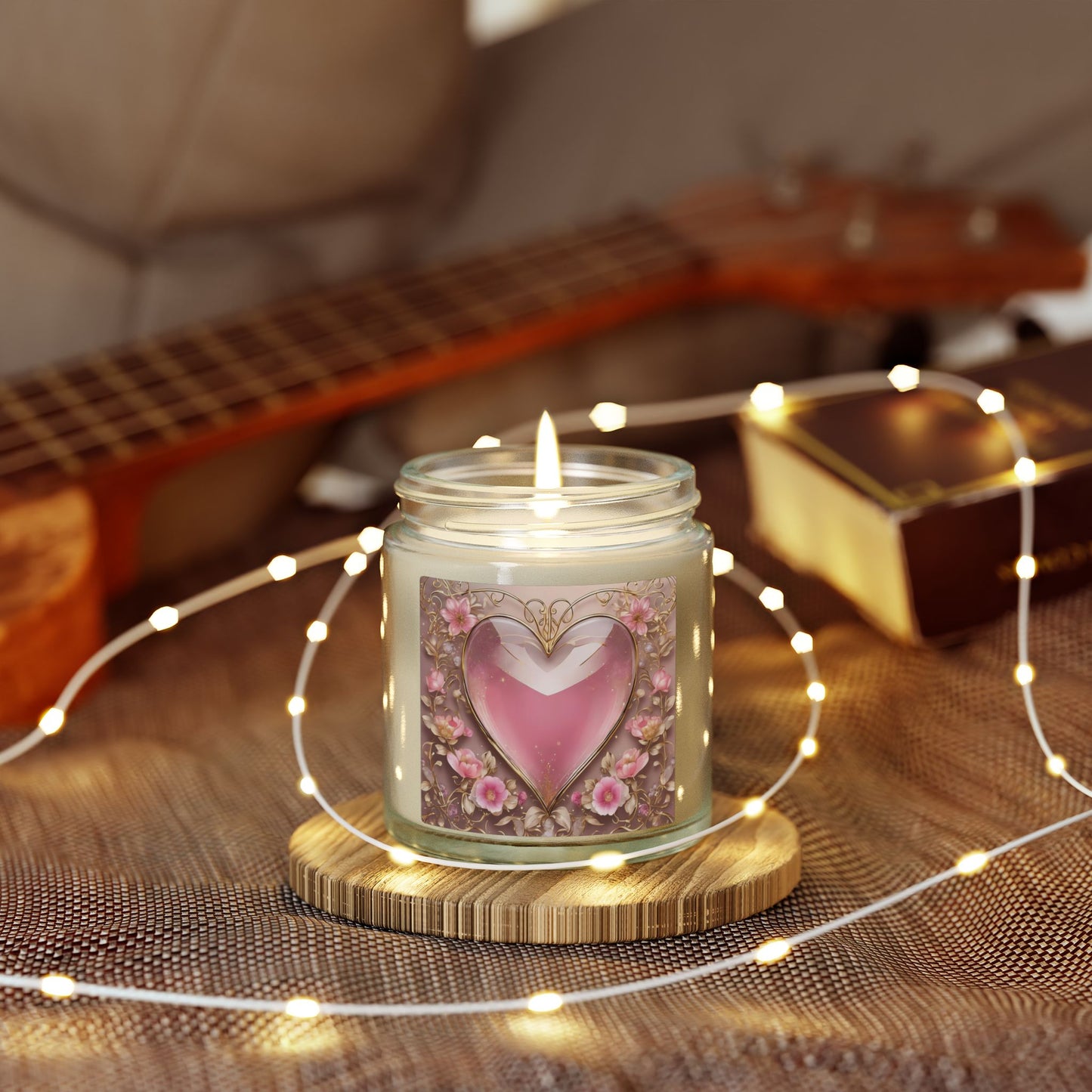 Coconut Apricot Heart Scented Candle (4oz/9oz)