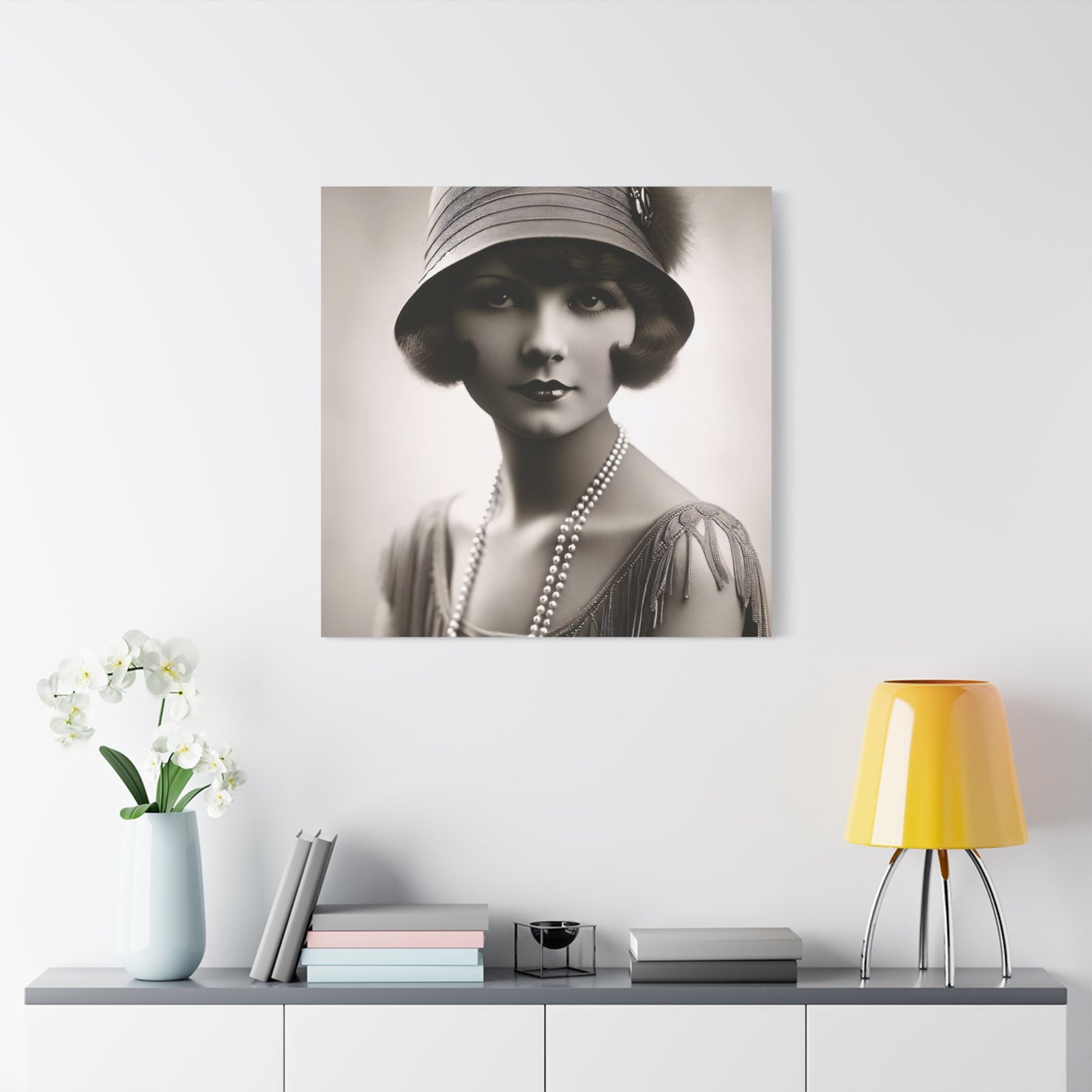 Vintage 1920s Flapper Portrait Canvas