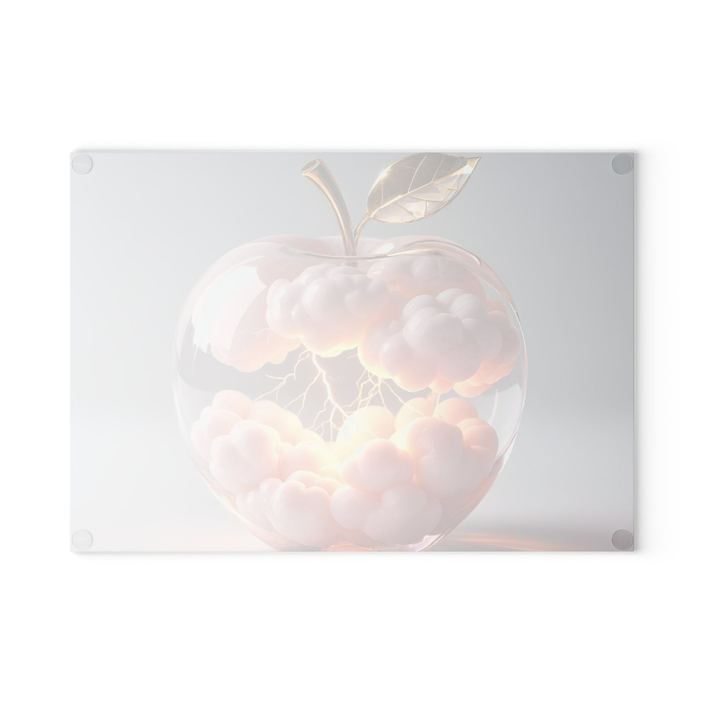 Artistic Glass Cutting Board with Apple Design, Unique Kitchen Decor, Gift for Foodies, Home Chef Accessory, Wedding Registry Essentials