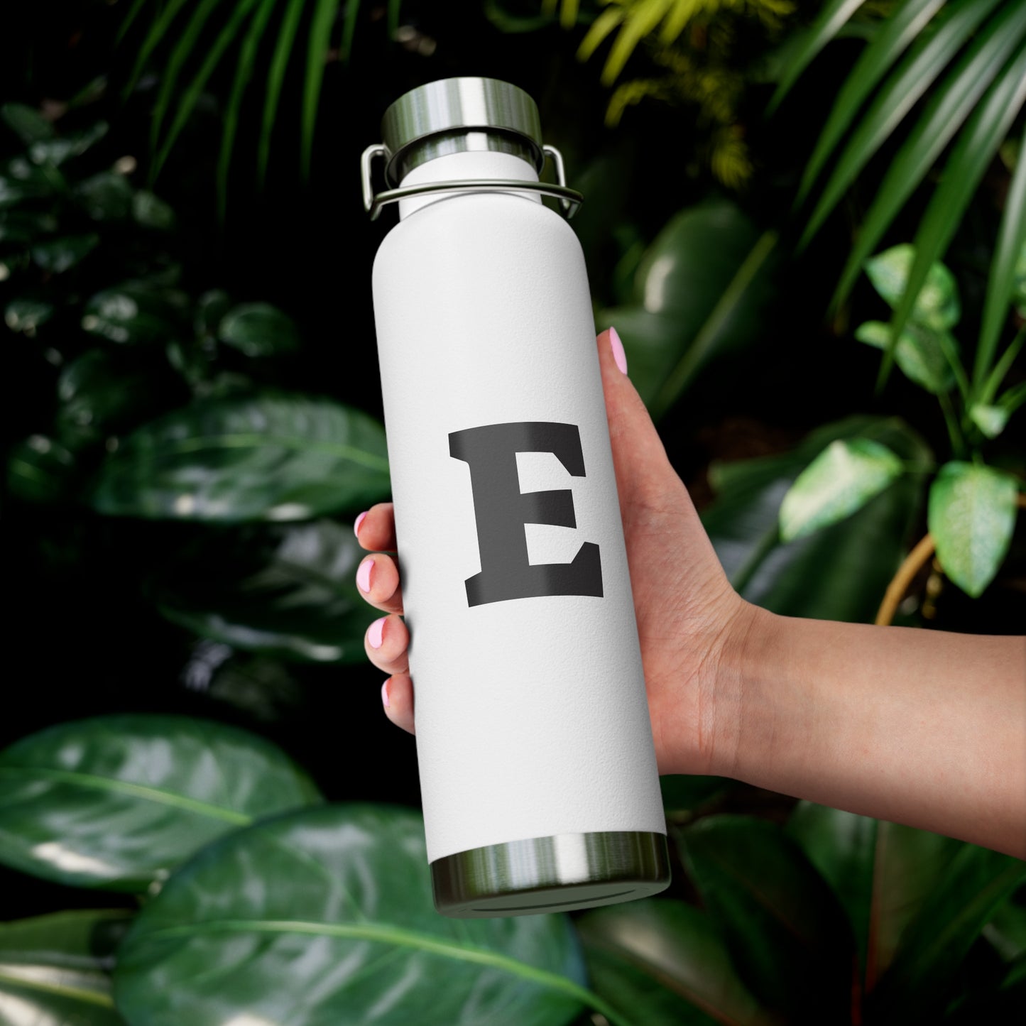 Personalized Copper Insulated Water Bottle, 22oz - "E" Custom Monogram