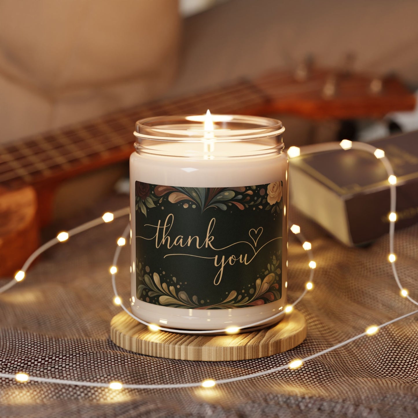 Thank You Scented Soy Candle — 9oz Decorative Jar Candle for Gifts & Home