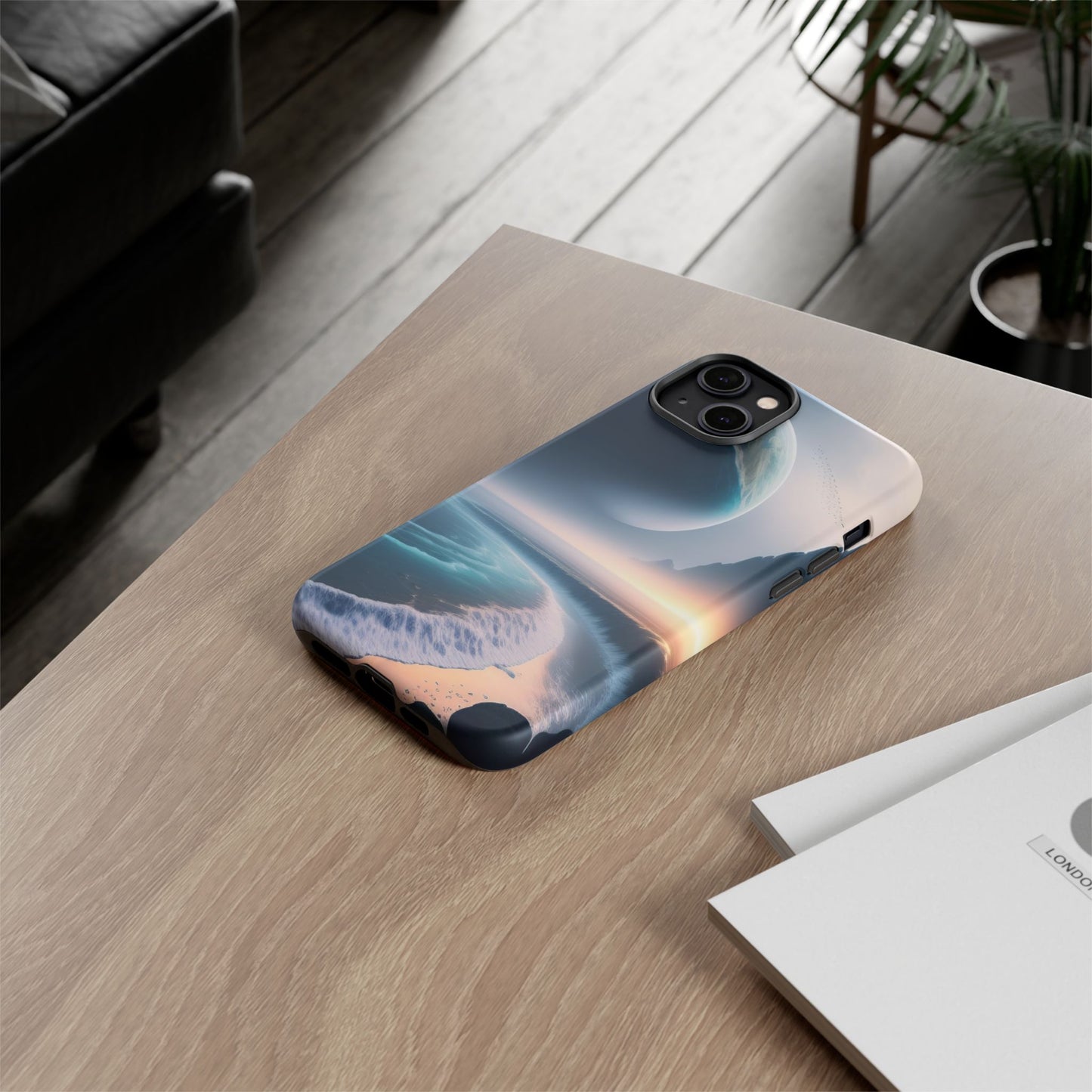 Galaxy Ocean Phone Case — Surreal Planet Beach Tough Case