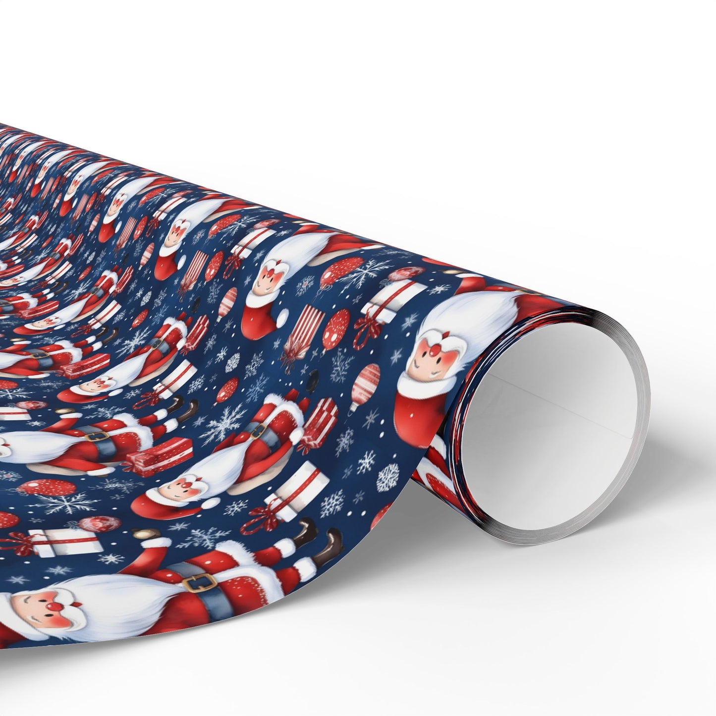 Santa Pattern Wrapping Paper Roll — Festive Christmas Gift Wrap