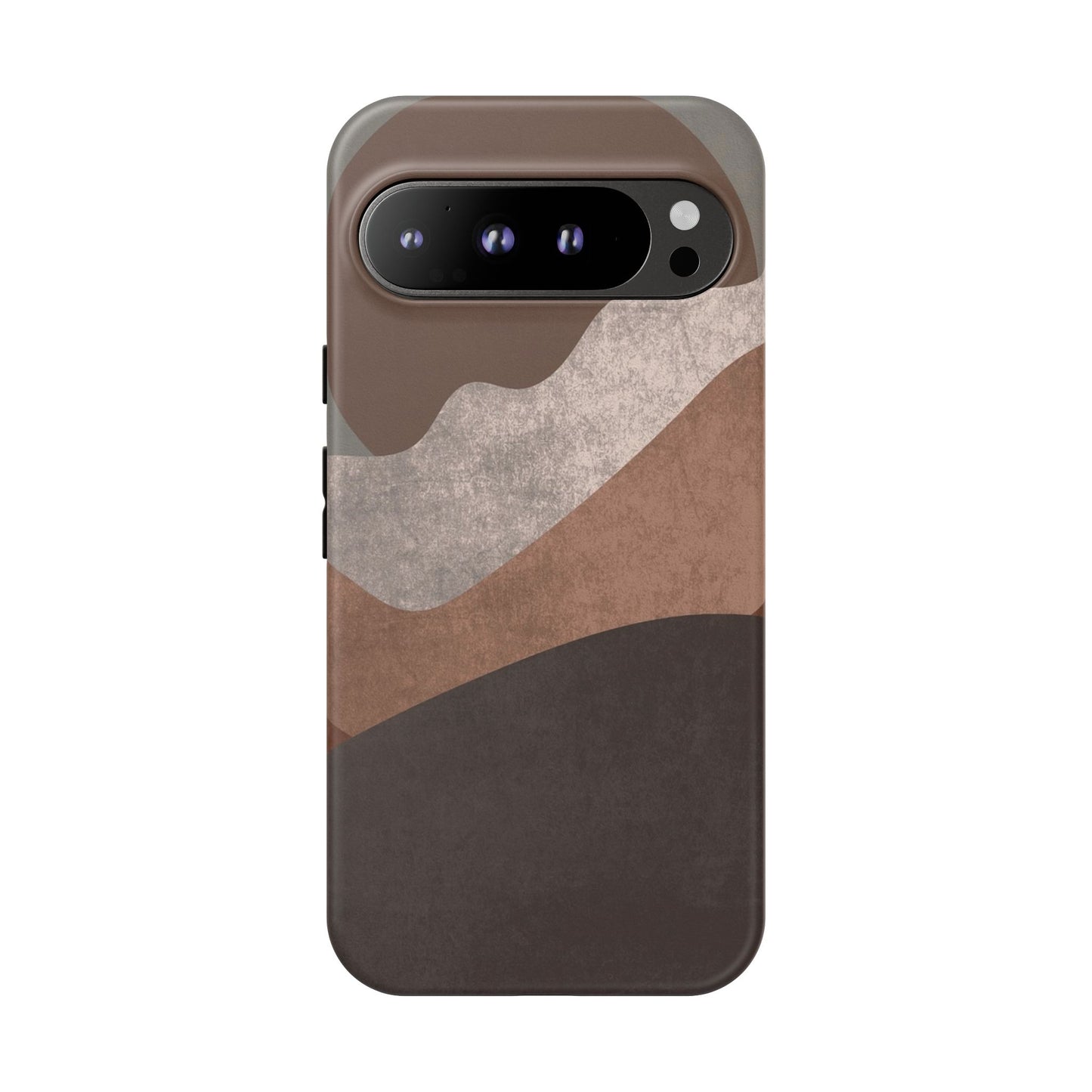 Abstract Earthtone Phone Case — Brown Layered Rugged Tough Case