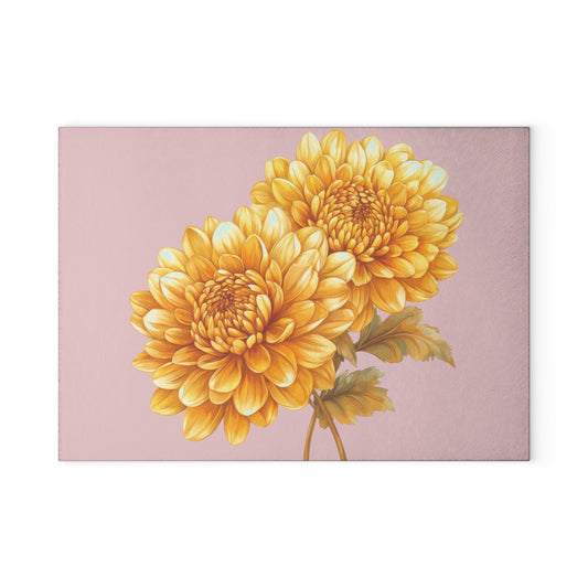 Floral Elegance Glass Cutting Board - Perfect Kitchen Decor, Gift for Bakers, Mother's Day, Housewarming, and Floral Lovers