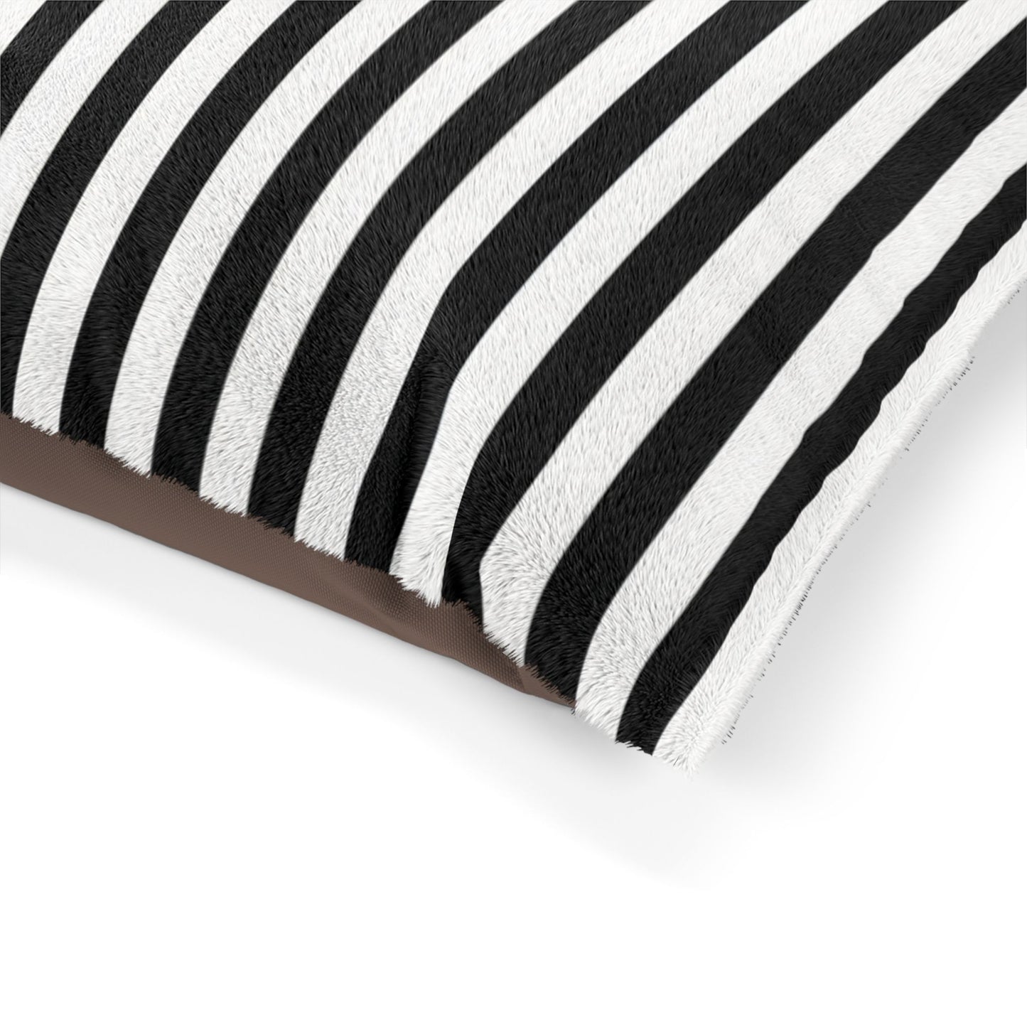 Striped Black & White Pet Bed — Cozy Plush Cushion for Dogs & Cats