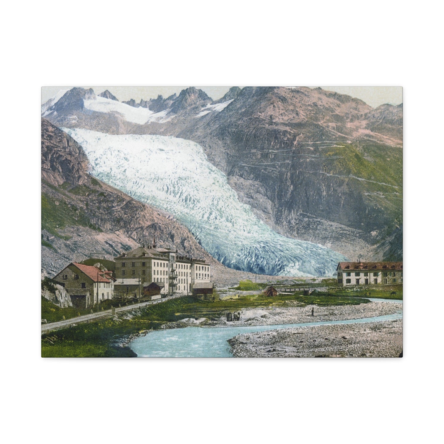 Glacier Village Matte Canvas Print