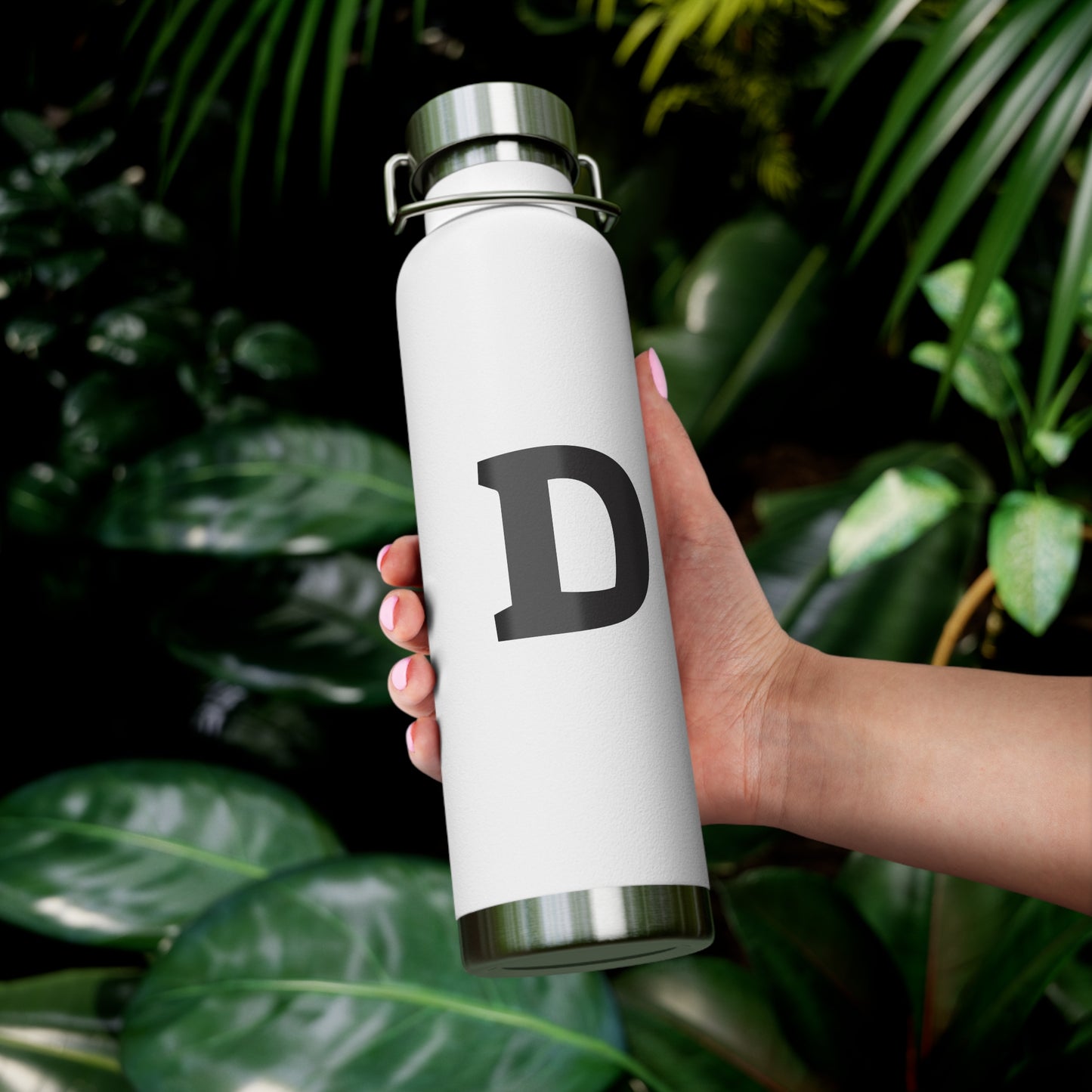 Personalized Copper Insulated Water Bottle, 22oz - "D" Custom Monogram